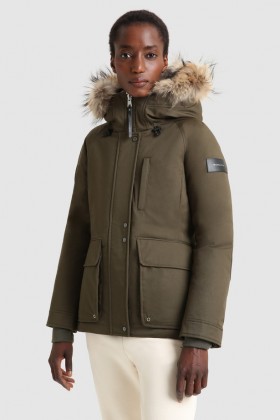 Woolrich Yetna with Drawstring Women's Parka Jackets Dark Green